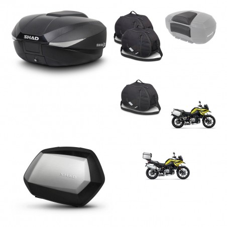 SHAD Maletas SH35 PREMIUM + soporte montaje baul SH58 accesorios KIT-462746