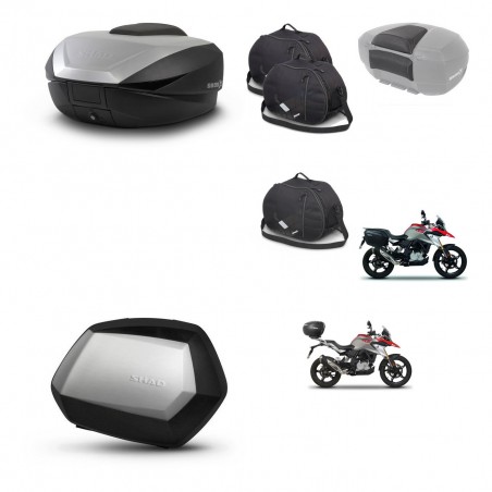 SHAD Maletas SH35 PREMIUM + soporte montaje baul SH59 accesorios 59L KIT-462794