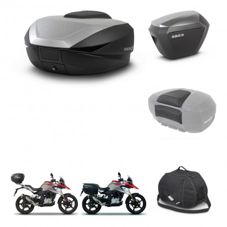 SHAD Maletas sh23 alu + soporte montaje baul SH59 accesorios 59L KIT-462795