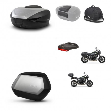 SHAD Maletas SH35 PREMIUM + soporte montaje baul SH59 accesorios 59L KIT-462895