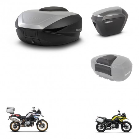 SHAD Maletas sh23 alu + soporte montaje baul SH59 accesorios 59L KIT-462927