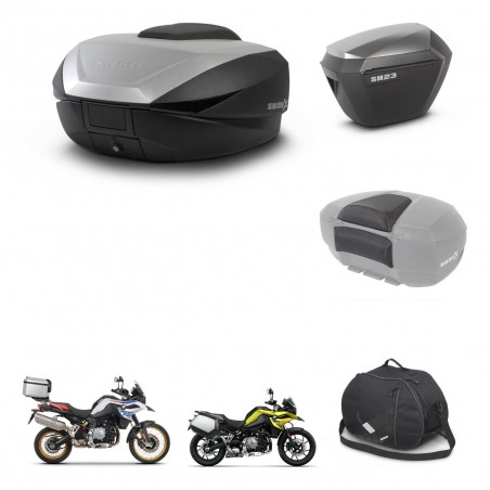 SHAD Maletas sh23 alu + soporte montaje baul SH59 accesorios 59L KIT-462939