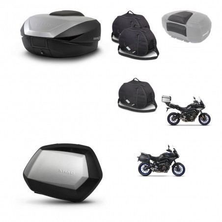 SHAD Maletas SH35 PREMIUM + soporte montaje baul SH59 accesorios 59L KIT-462986