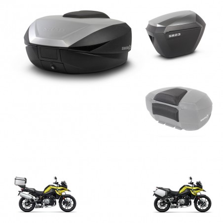SHAD Maletas sh23 alu + soporte montaje baul SH59 accesorios 59L KIT-463023