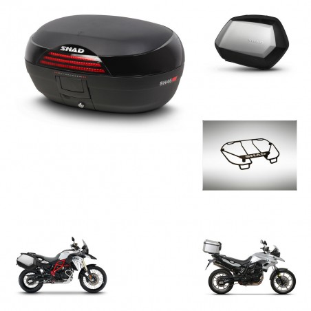 SHAD Maletas SH35 PREMIUM + soporte montaje baul SH46 accesorios 45 L KIT-463045