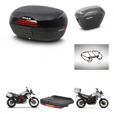 SHAD Maletas sh23 alu + soporte montaje baul SH46 accesorios 45 L KIT-463053