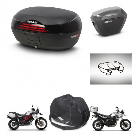 SHAD Maletas sh23 alu + soporte montaje baul SH46 accesorios 45 L KIT-463059