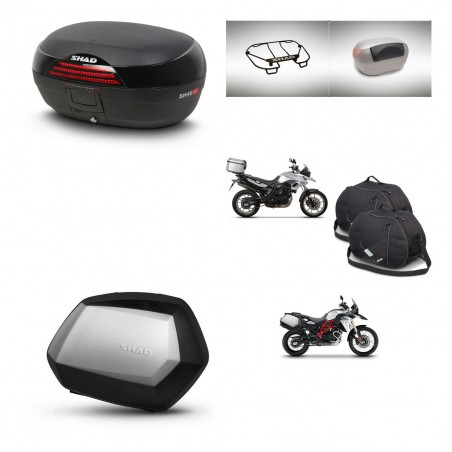 SHAD Maletas SH35 PREMIUM + soporte montaje baul SH46 accesorios 45 L KIT-463070