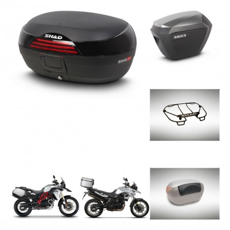 SHAD Maletas sh23 alu + soporte montaje baul SH46 accesorios 45 L KIT-463071