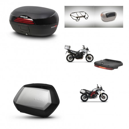 SHAD Maletas SH35 PREMIUM + soporte montaje baul SH46 accesorios 45 L KIT-463075