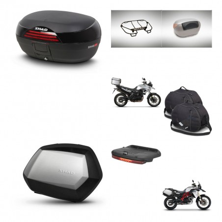 SHAD Maletas SH35 PREMIUM + soporte montaje baul SH46 accesorios 45 L KIT-463076