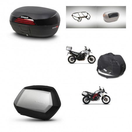 SHAD Maletas SH35 PREMIUM + soporte montaje baul SH46 accesorios 45 L KIT-463081