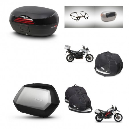 SHAD Maletas SH35 PREMIUM + soporte montaje baul SH46 accesorios 45 L KIT-463082
