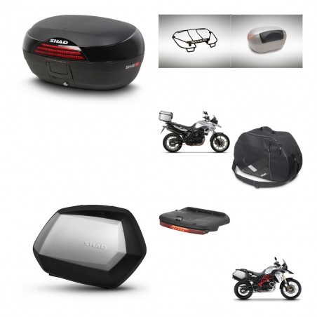 SHAD Maletas SH35 PREMIUM + soporte montaje baul SH46 accesorios 45 L KIT-463087