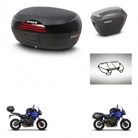 SHAD Maletas sh23 alu + soporte montaje baul SH46 accesorios 45 L KIT-463146