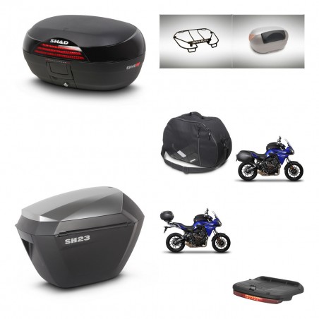 SHAD Maletas sh23 alu + soporte montaje baul SH46 accesorios 45 L KIT-463153