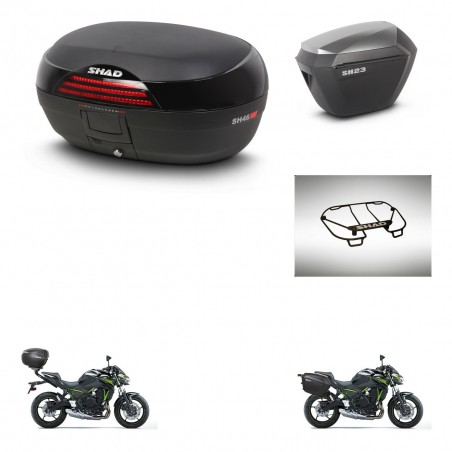 SHAD Maletas sh23 alu + soporte montaje baul SH46 accesorios 45 L KIT-463159