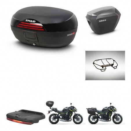 SHAD Maletas sh23 alu + soporte montaje baul SH46 accesorios 45 L KIT-463165