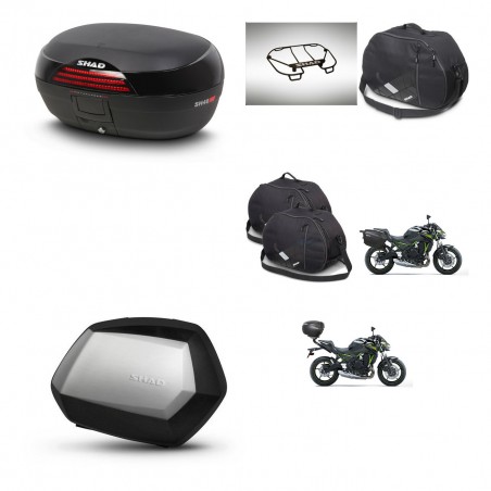 SHAD Maletas SH35 PREMIUM + soporte montaje baul SH46 accesorios 45 L KIT-463170