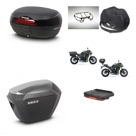 SHAD Maletas sh23 alu + soporte montaje baul SH46 accesorios 45 L KIT-463177
