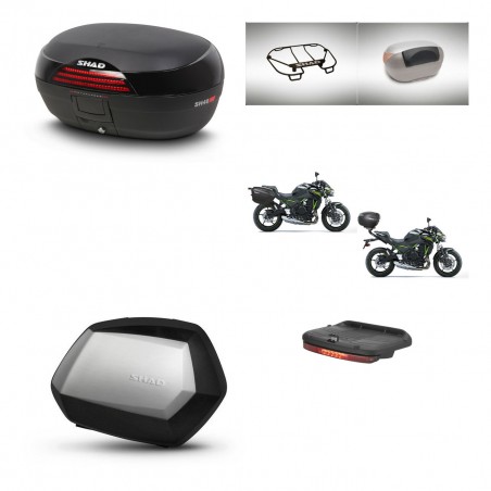 SHAD Maletas SH35 PREMIUM + soporte montaje baul SH46 accesorios 45 L KIT-463187