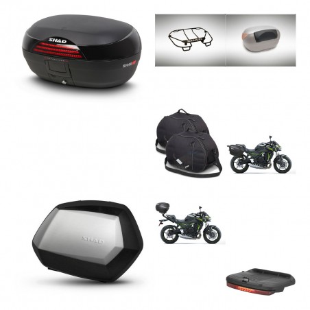 SHAD Maletas SH35 PREMIUM + soporte montaje baul SH46 accesorios 45 L KIT-463188
