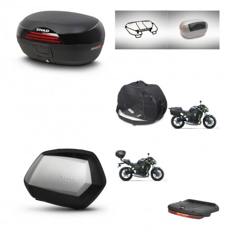 SHAD Maletas SH35 PREMIUM + soporte montaje baul SH46 accesorios 45 L KIT-463199