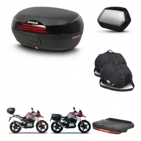 SHAD Maletas SH35 PREMIUM + soporte montaje baul SH46 accesorios 45 L KIT-463212