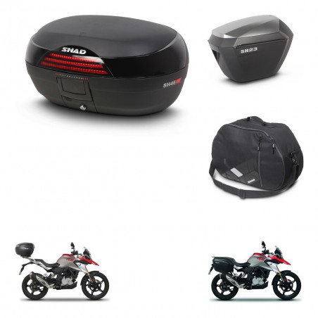 SHAD Maletas sh23 alu + soporte montaje baul SH46 accesorios 45 L KIT-463219