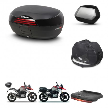 SHAD Maletas SH35 PREMIUM + soporte montaje baul SH46 accesorios 45 L KIT-463223