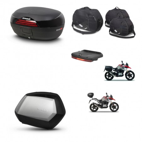 SHAD Maletas SH35 PREMIUM + soporte montaje baul SH46 accesorios 45 L KIT-463224