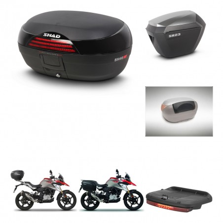 SHAD Maletas sh23 alu + soporte montaje baul SH46 accesorios 45 L KIT-463237