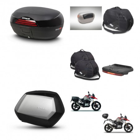 SHAD Maletas SH35 PREMIUM + soporte montaje baul SH46 accesorios 45 L KIT-463248