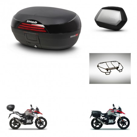 SHAD Maletas SH35 PREMIUM + soporte montaje baul SH46 accesorios 45 L KIT-463253