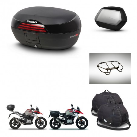 SHAD Maletas SH35 PREMIUM + soporte montaje baul SH46 accesorios 45 L KIT-463254