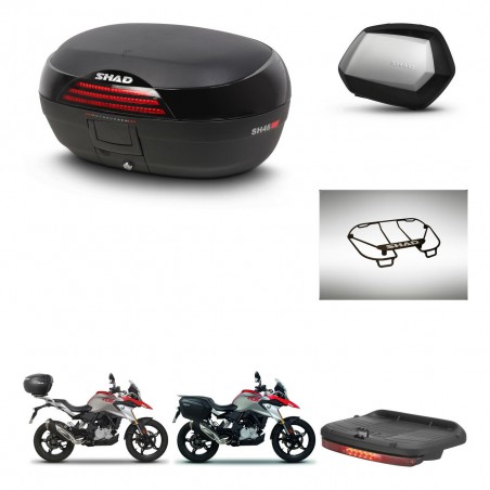 SHAD Maletas SH35 PREMIUM + soporte montaje baul SH46 accesorios 45 L KIT-463259