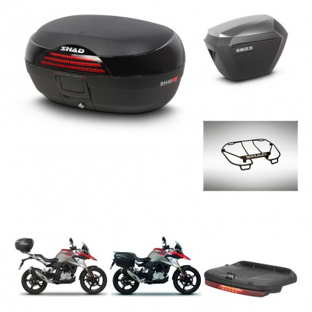 SHAD Maletas sh23 alu + soporte montaje baul SH46 accesorios 45 L KIT-463261