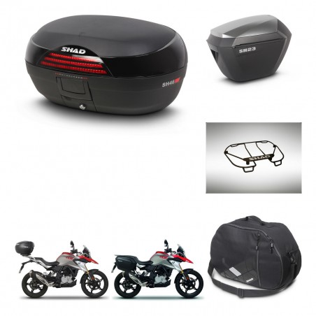 SHAD Maletas sh23 alu + soporte montaje baul SH46 accesorios 45 L KIT-463267