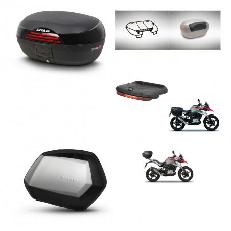 SHAD Maletas SH35 PREMIUM + soporte montaje baul SH46 accesorios 45 L KIT-463283