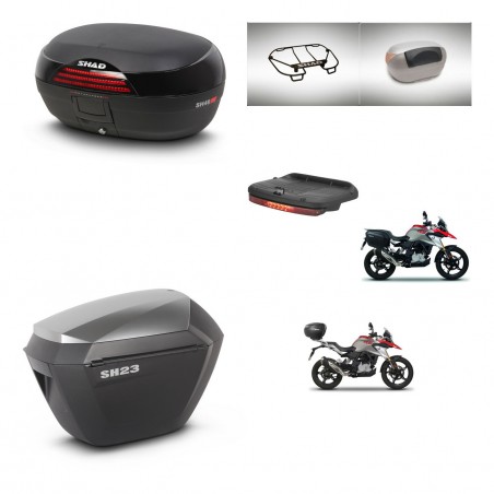 SHAD Maletas sh23 alu + soporte montaje baul SH46 accesorios 45 L KIT-463285