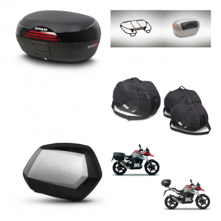 SHAD Maletas SH35 PREMIUM + soporte montaje baul SH46 accesorios 45 L KIT-463290