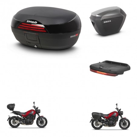 SHAD Maletas sh23 alu + soporte montaje baul SH46 accesorios 45 L KIT-463309