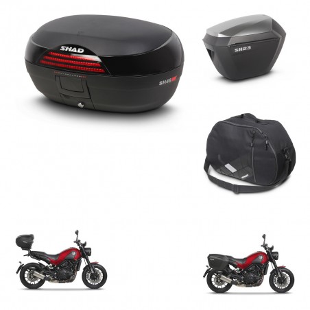 SHAD Maletas sh23 alu + soporte montaje baul SH46 accesorios 45 L KIT-463315
