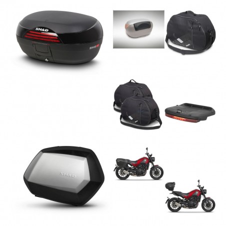 SHAD Maletas SH35 PREMIUM + soporte montaje baul SH46 accesorios 45 L KIT-463344