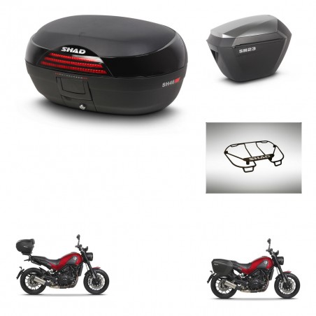 SHAD Maletas sh23 alu + soporte montaje baul SH46 accesorios 45 L KIT-463351