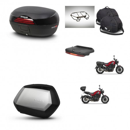 SHAD Maletas SH35 PREMIUM + soporte montaje baul SH46 accesorios 45 L KIT-463356