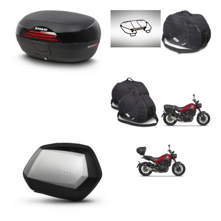 SHAD Maletas SH35 PREMIUM + soporte montaje baul SH46 accesorios 45 L KIT-463362