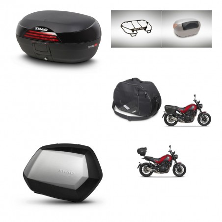 SHAD Maletas SH35 PREMIUM + soporte montaje baul SH46 accesorios 45 L KIT-463385