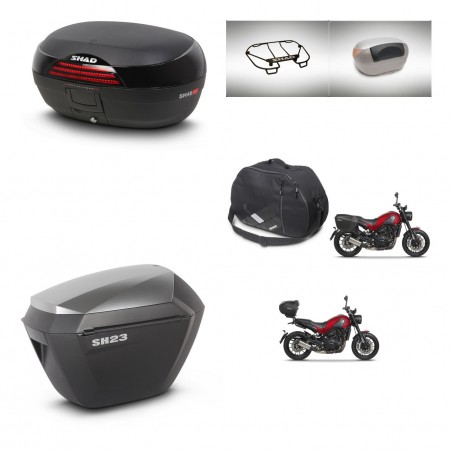 SHAD SH23 alu suitcases + mounting bracket SH46 trunk accessories 45 L KIT-463387