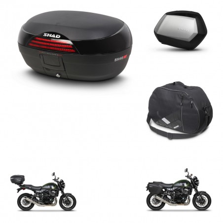 SHAD Maletas SH35 PREMIUM + soporte montaje baul SH46 accesorios 45 L KIT-463409